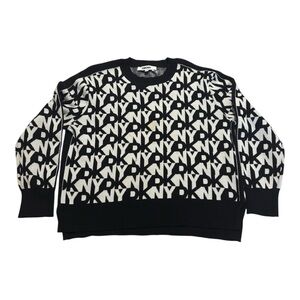 DKNY Monogram Black and White Crewneck Sweater